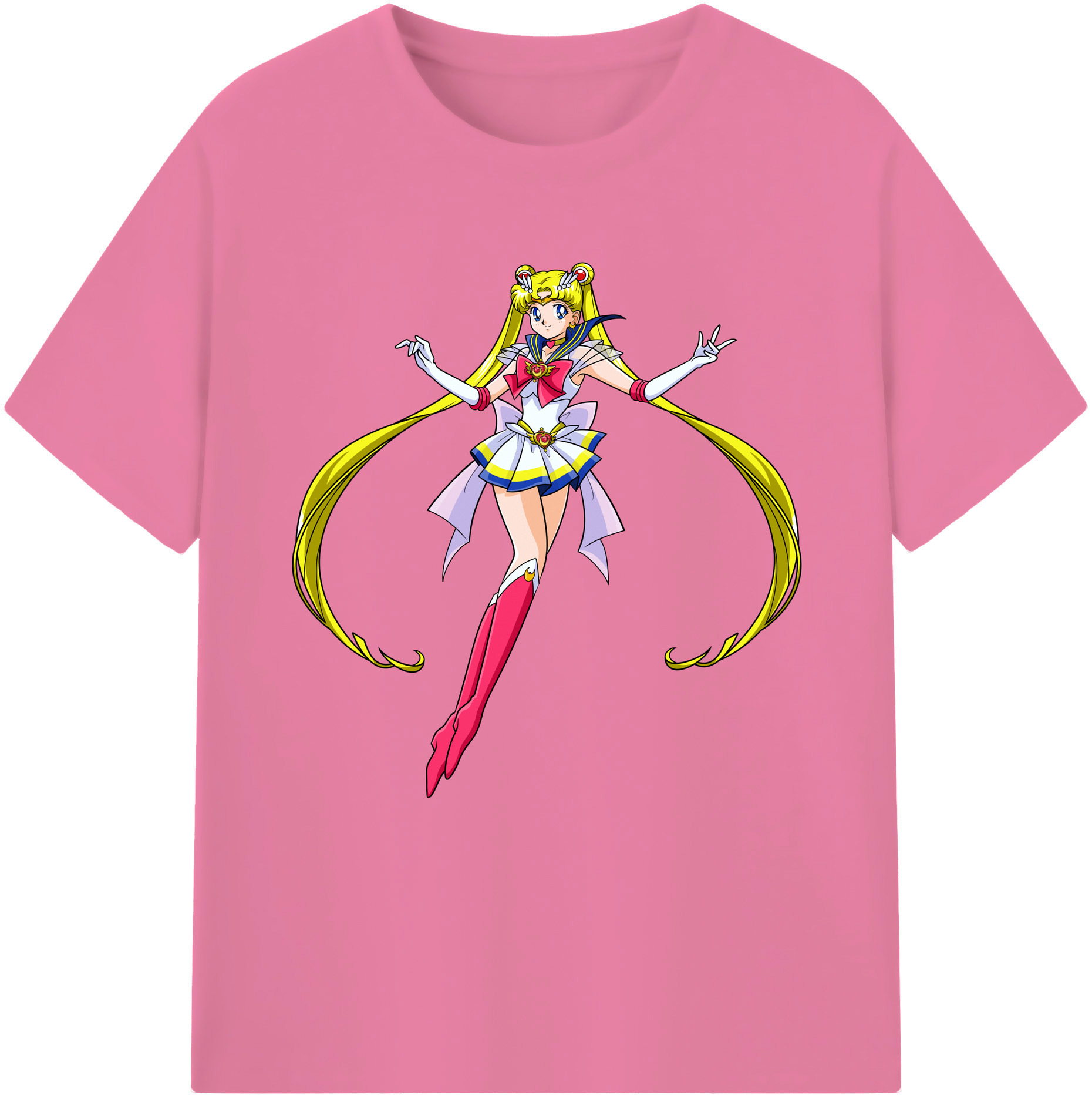 （画像用） 美少女戦士セーラームーン 月野 うさぎ つきの うさぎ Sailor Moon Tsukino Usagi 綿100％半袖Tシャツ（フロントプリント）